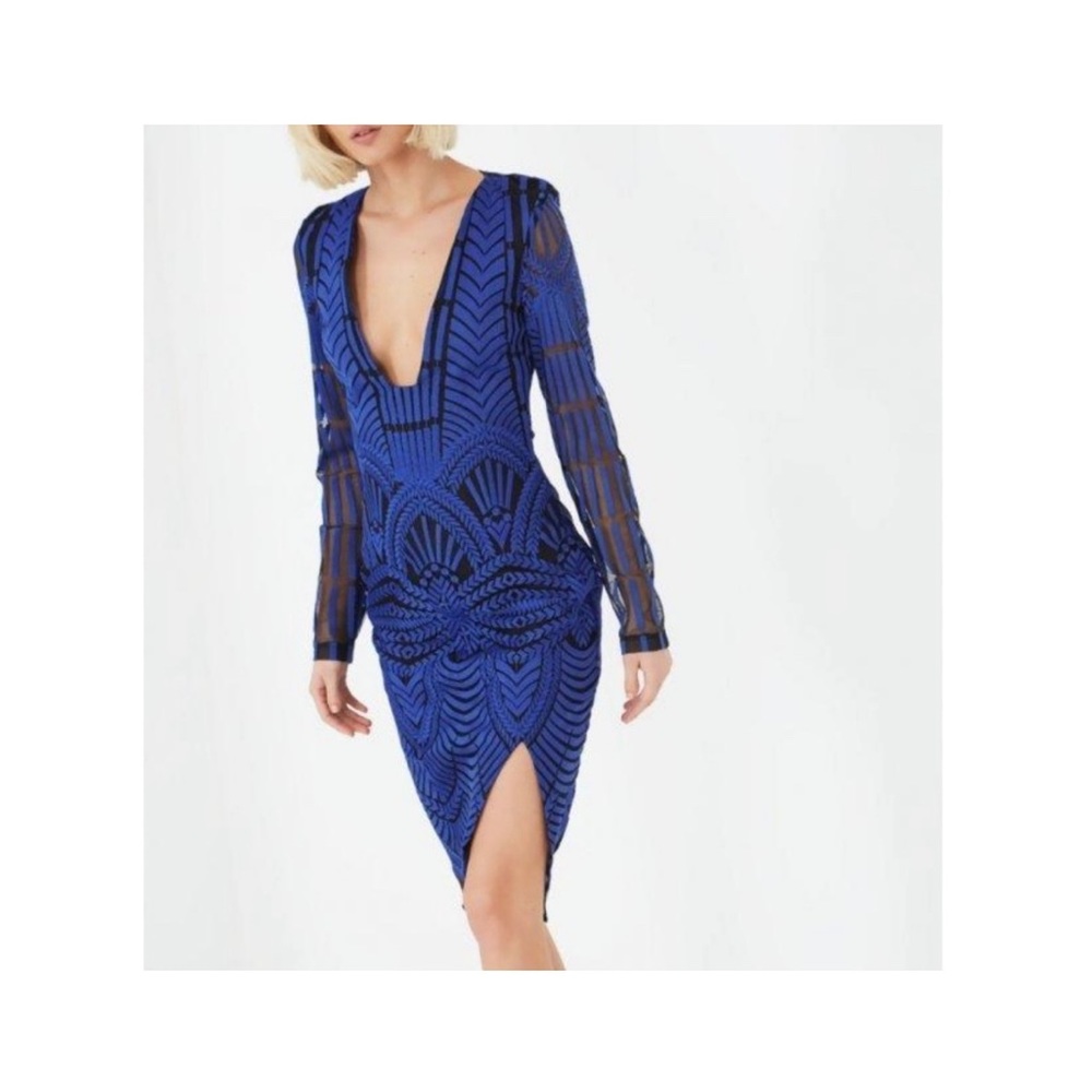 Lavish Alice Embroidered Mesh Midi Dress
